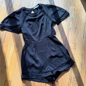 Stylish Black Open Back Women's Romper